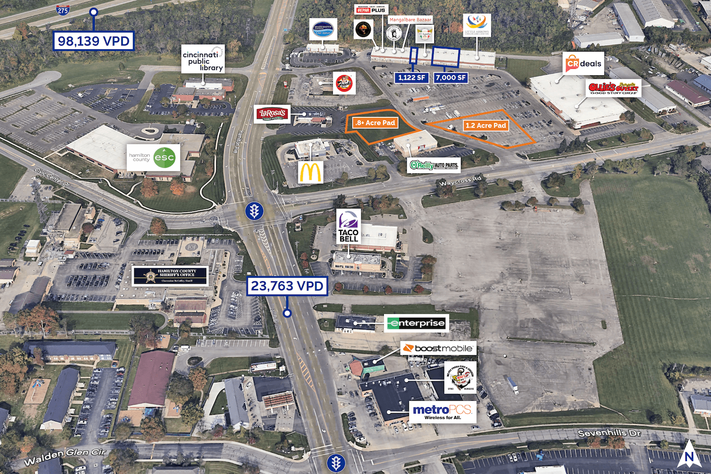 Civic Center Plaza Inline and Pad Sites Aerial