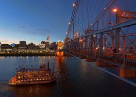 Cincinnati Sunset Bridge Ohio River