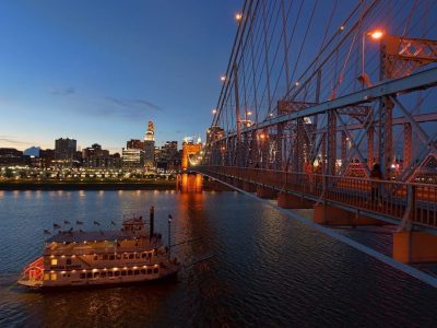 Cincinnati Sunset Bridge Ohio River